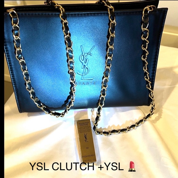 Yves Saint Laurent Handbags - 🆕YSL Black Shoulder Clutch + NEW YSL Satin lipstick 💄 RM